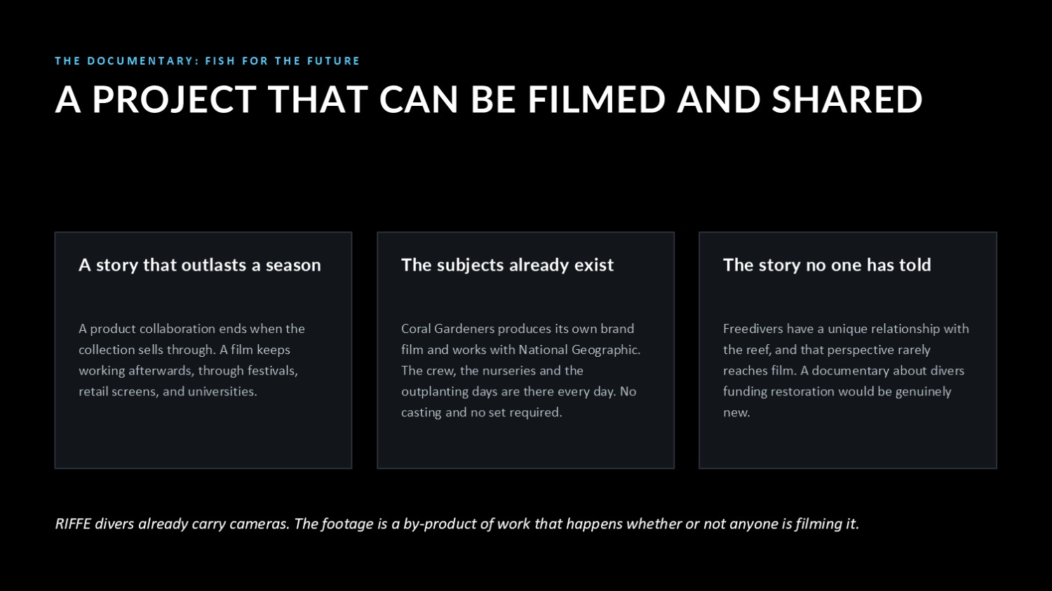 The documentary, Fish for the Future